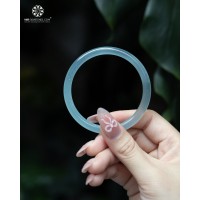 Vòng Nguyên Khối Chalcedony Xanh Lam Chột 6mm